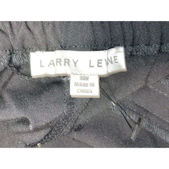 Larry Levine Slim Ankle Pants Slacks Women Size 24W Black - Picture 6 of 8